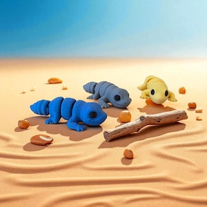 Customizable Baby Leopard Gecko Toy - Articulated Flexible Sensory Fidget, Mini Figurine Gift for Kids & Collectors