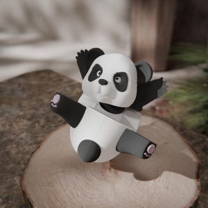 Custom Color Panda Bear Toy – Articulated Handmade Fidget, Flexi Animal, Anxiety Relief, Desk Decor, Stress Relief Gift, Wildlife & Toy