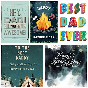 Freche Vatertagskarten | Printable Bundle mit 30 JPG Postern 1PDF | Geschenk für Papa Instant Geschenkidee