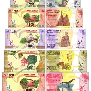 Antique Madagascar currency illustration, retro paper money for digital scrapbooking and graphic design