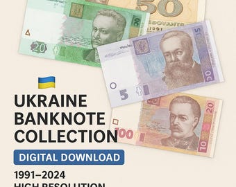 Ukraine Vintage Money Collection 1991, High-Resolution JPG & PDF (Digital Download)
