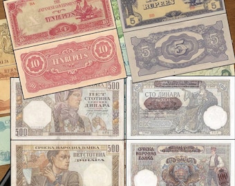 Andra världskrigets samling gamla pengar Vintage krigshistoria