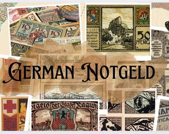 Germany Notgeld Vintage money Printable | Digital German Money Ephemera | Antique Currency
