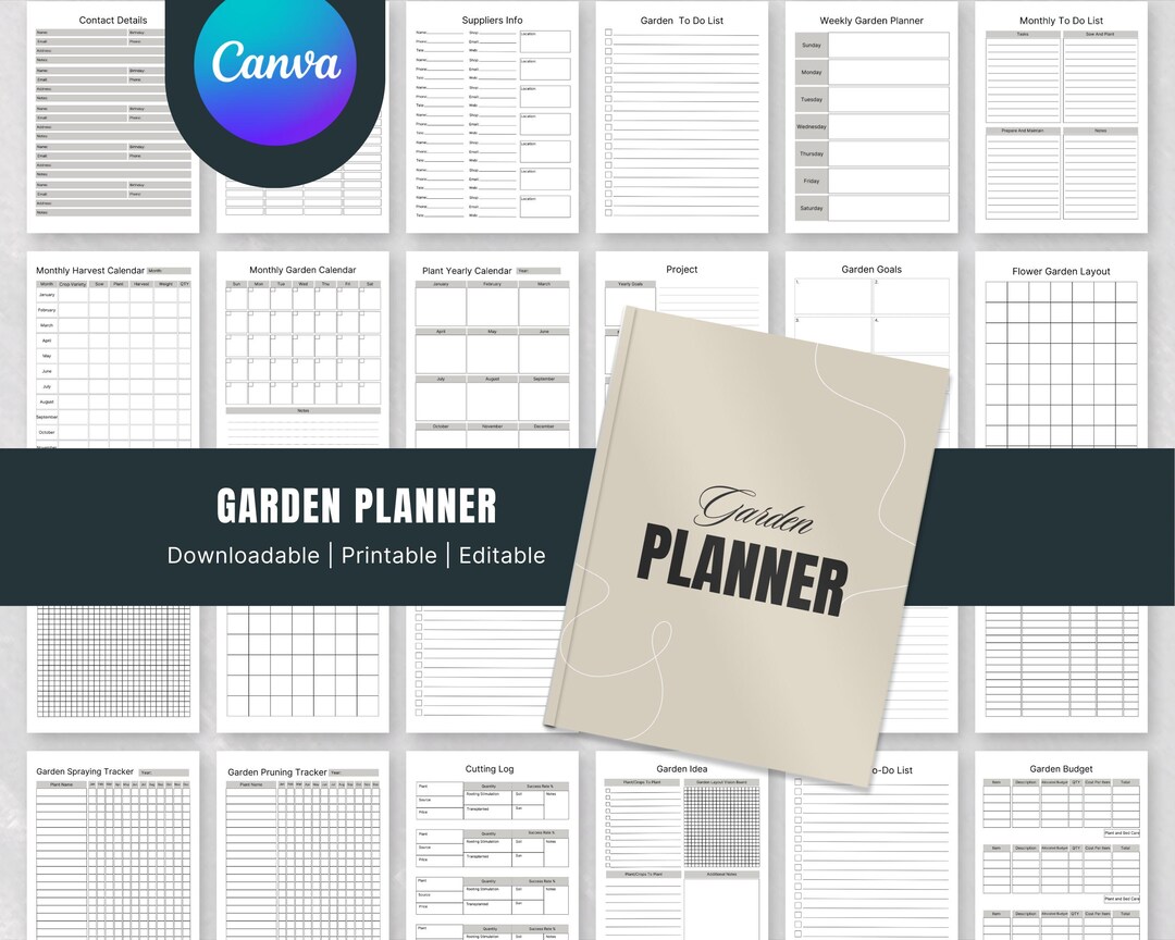 Garden Planner Printable Plant Planner Editable Garden Journal ...