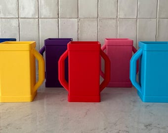 Kids Juice Box Holder with Handles – Stops Squeezing – Fits 6oz Cartons