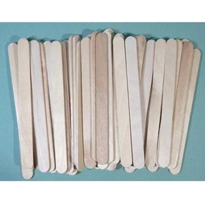 Choice 4.5&quot;, 50-100 Natural Raw Pine Wooden Craft Popsicle Candy Apple Mixing Applicator Sticks Home/School DIY Project Making Plant Markers