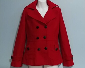 Retro SASSOON SHIRTWAIST DRESS 80/'s Rich Maroon Polyester Secretary Sophisticated Dress 34 Sleeves Front Tab Pockets Back Pleat Full Skirt