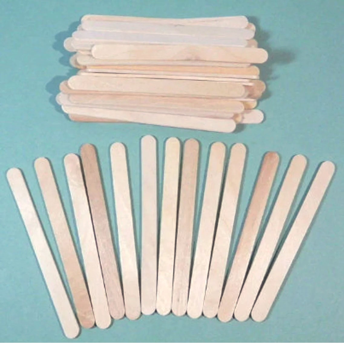 1000 Sticks 6 Inch Jumbo Wood Craft Popsicle Sticks CHOOSE YOUR COLOR 