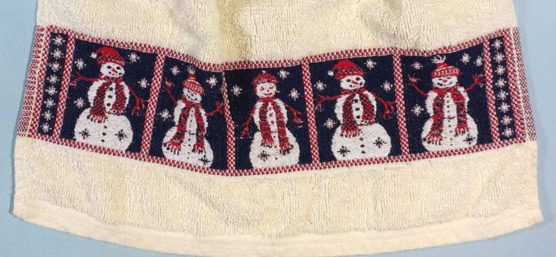 2 Pc Holiday Terry Cloth Dish Towel Set Americana Red White Etsy