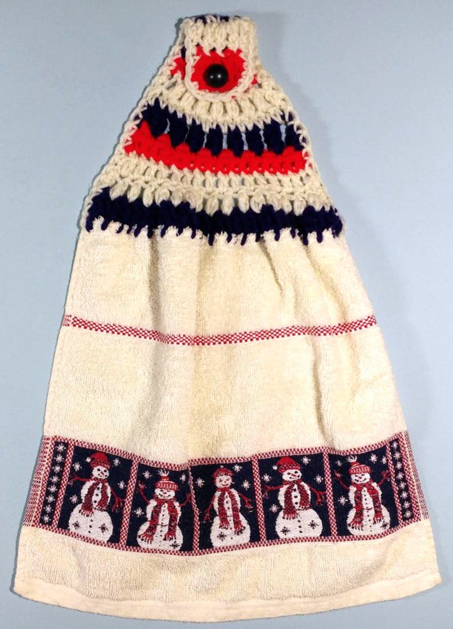 2 Pc Holiday Terry Cloth Dish Towel Set Americana Red White Etsy