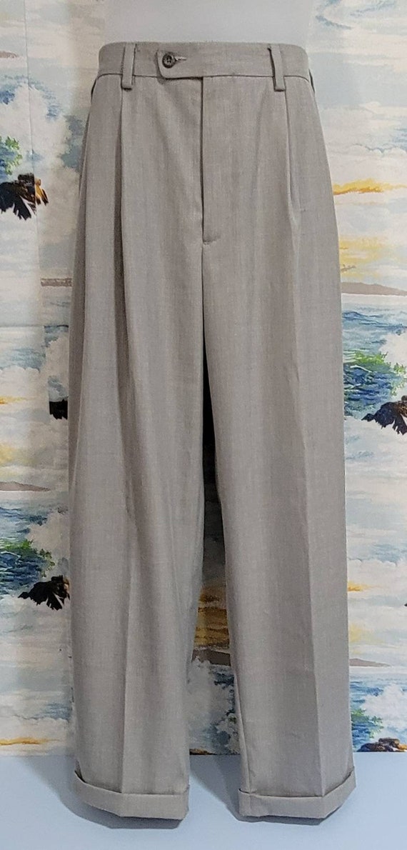 Buy 1990s 34W Inseam 30 Rise 12 Dress Gray Slacks by Perry Ellis Portfolio  86% Polyester 14 Rayon Front Pleats Wide Leg Classic Comfort Pants Online in  India - Etsy