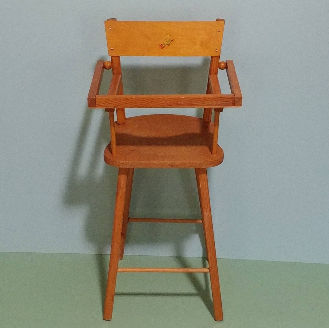 1960s 25h Pine Wood Doll High Chair Pretend Play Room Etsy