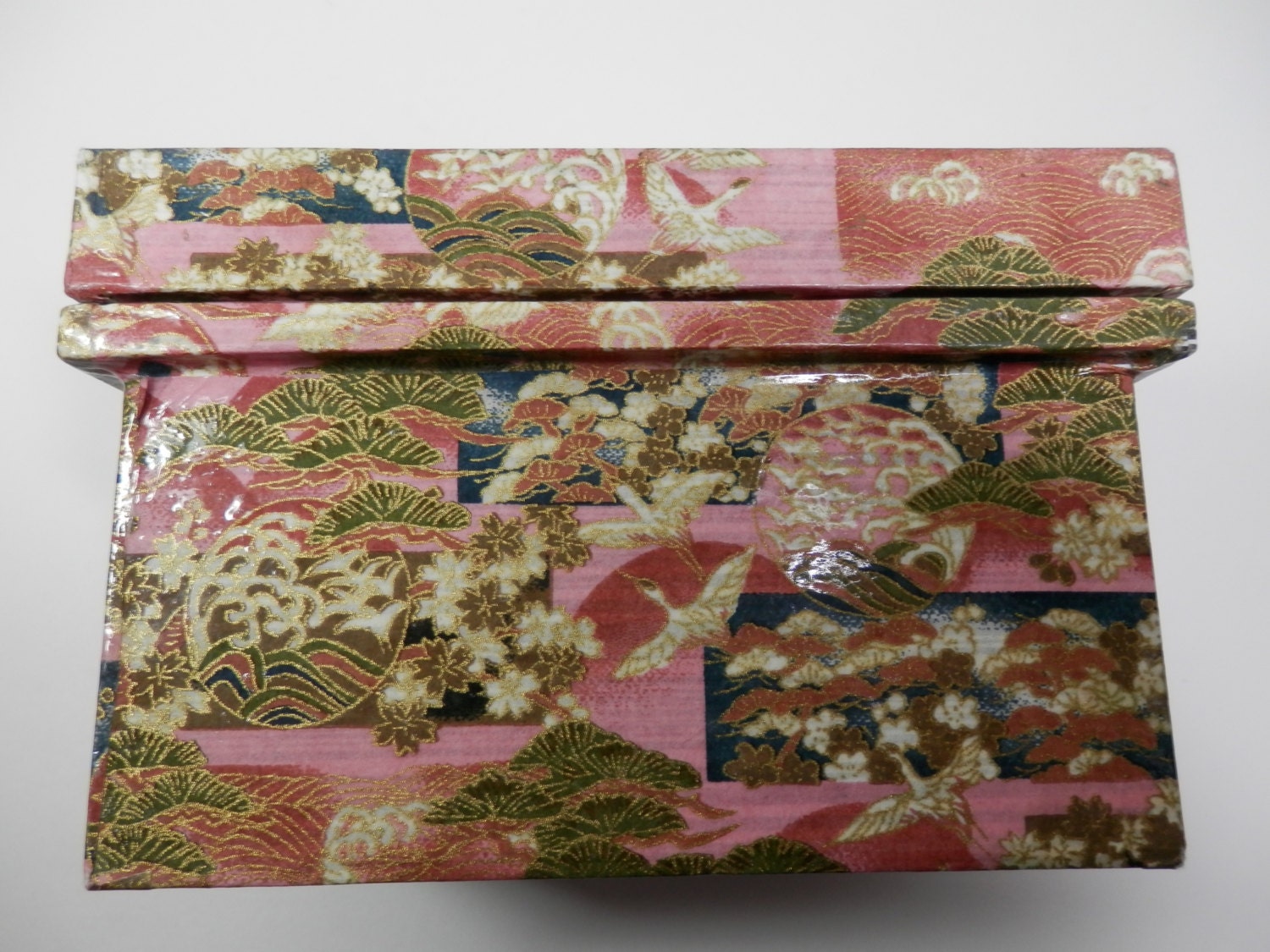 Japanese ORIGAMI Paper Art Box Decoupage SAKURA Cherry Blossom Etsy