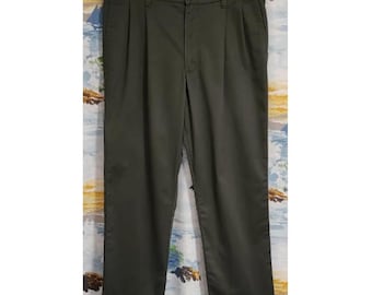 1990er Jahre Cherokee 34W, 29 Schritthöhe 11.75 Freizeithose Dunkel Olive Drab / Militärgrün Hose aus 100% Baumwolle Reißverschluss vorne und hinten Arbeitskleidung