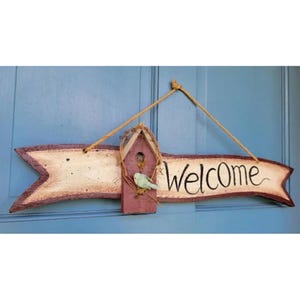 Prim Welcomesign 1990s Rustic Wood