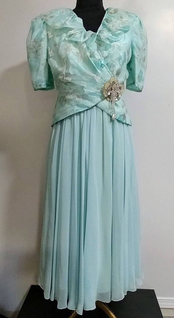 1970s, Glamorous 2 Pc Miss Elliette Gown Size 10 … - image 3