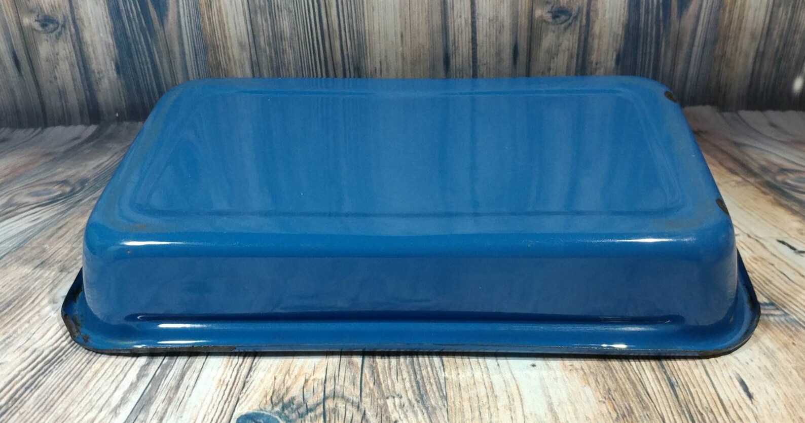 1970s Blue Porcelain Enamel on Steel Rectangular Lasagna Etsy