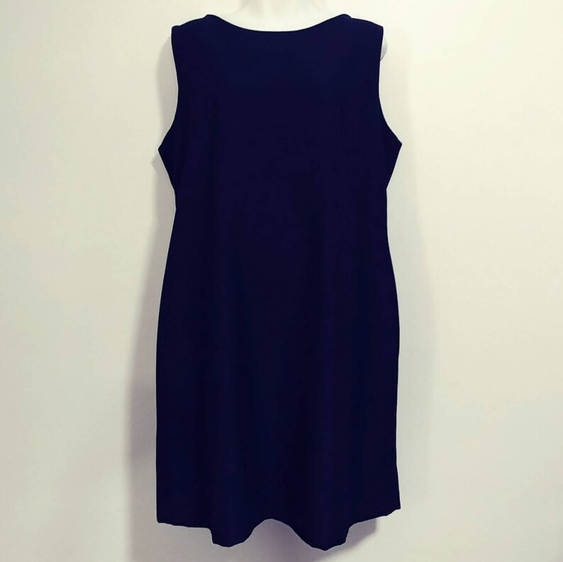 navy blue shift dress sleeveless