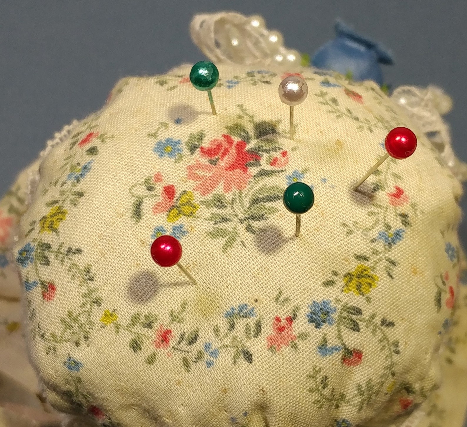 Floral Fabric Print Hat Pin Cushion Cottage Shabby Chic Retro Etsy