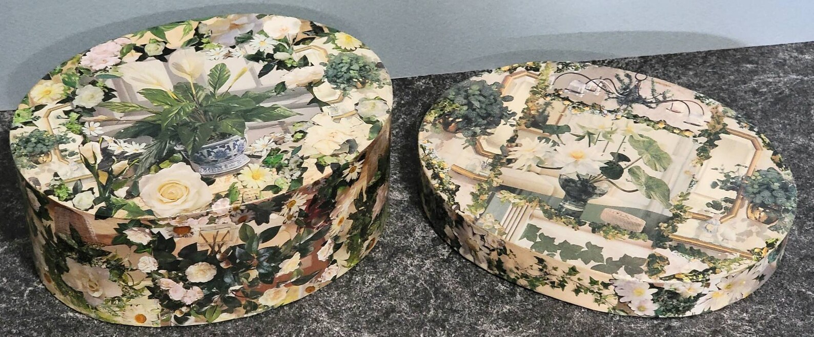 5x7x3 Oval Decoupage Paper Mache Box Eco Craft Art Hand Design Etsy