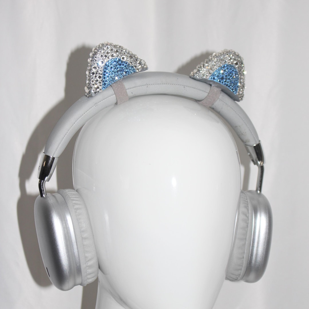 Cat Ears Headphone Accessories Universal Glitter Kawaii Girly Blue - Etsy