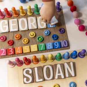 Personalized Wooden Montessori Activity Board: Preschool Learning