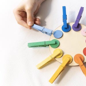 Color Matching Clothespin Toy: Fine Motor Skills Montessori Toddler