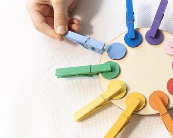 Color Matching Clothespin Toy: Fine Motor Skills Montessori Toddler