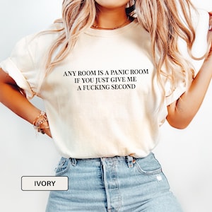 Comfort Colors® Panic Room Tshirt, Oversized Mental Health Humor Tee, Funny Gag Gift, Trendy Graphic Shirt, Gen Z Meme, Sarcastic Tshirt,