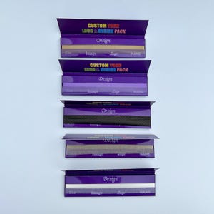 custom rolling paper king size 1.25 size with and without tip