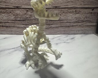 3D Printed Articulated Rainbow Raptor Skeleton: Desk Fidget Toy