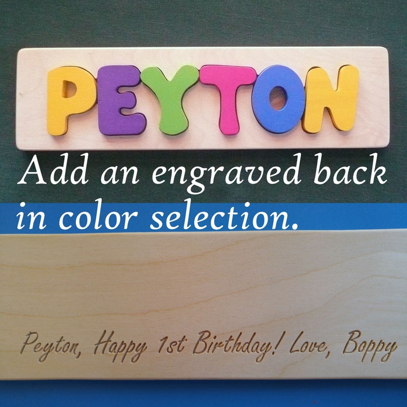 Name Puzzle Wooden Personalized with Your One-Name Gift: Baby Shower Birthday Christmas Easter party favor anytime image 3