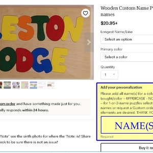 Name Puzzle Wooden Personalized with Your One-Name Gift: Baby Shower Birthday Christmas Easter party favor anytime image 6