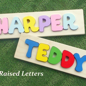 Name Puzzle Wooden Personalized with Your One-Name Gift: Baby Shower Birthday Christmas Easter party favor anytime image 7