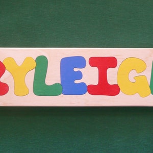 Name Puzzle Wooden Personalized with Your One-Name Gift: Baby Shower Birthday Christmas Easter party favor anytime image 8