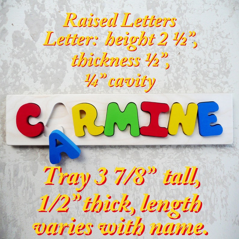 Name Puzzle Wooden Personalized with Your One-Name Gift: Baby Shower Birthday Christmas Easter party favor anytime image 2