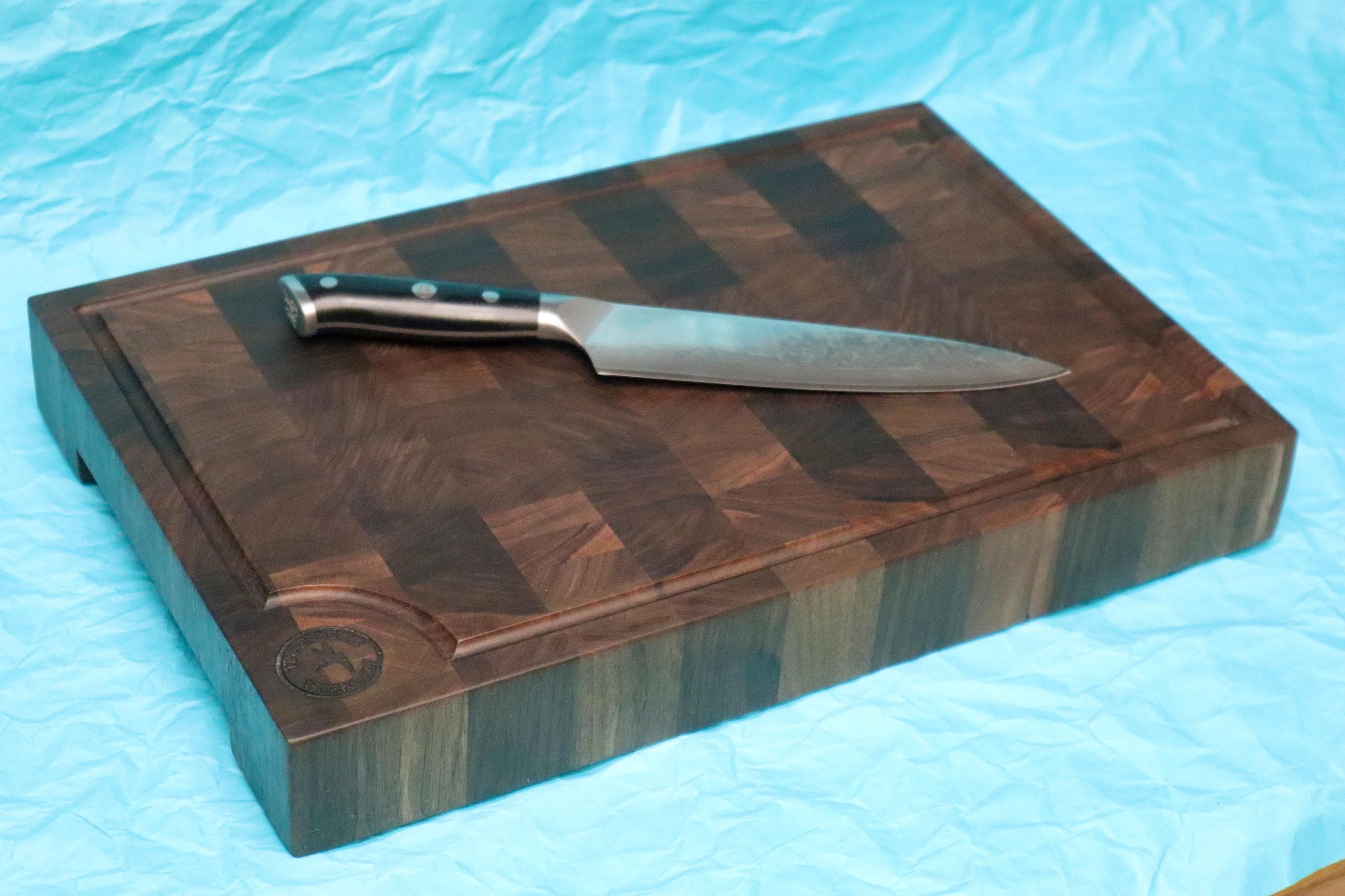 Thick End Grain Walnut Chopping Block – Butcher Style | Customizable