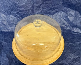 Handcrafted Hard Maple Cake Stand with Glass Top — Heirloom Quality Display