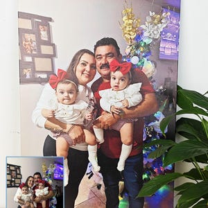 Custom Family Painting From Photo,Personalized Portrait Painting on Canvas,Best Gift for Family,Ready to Hang