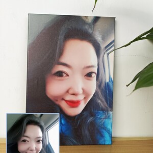 Pintura de retrato a partir de una foto, Retrato personalizado a partir de una foto, Pintura de arte mural, Pintura impresa sobre lienzo, Regalo para ella