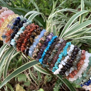 Pulsera de cristales naturales, pulsera energética con piedras preciosas curativas, joyería bohemia apilable, pulsera espiritual hecha a mano, regalo para mujeres y hombres.