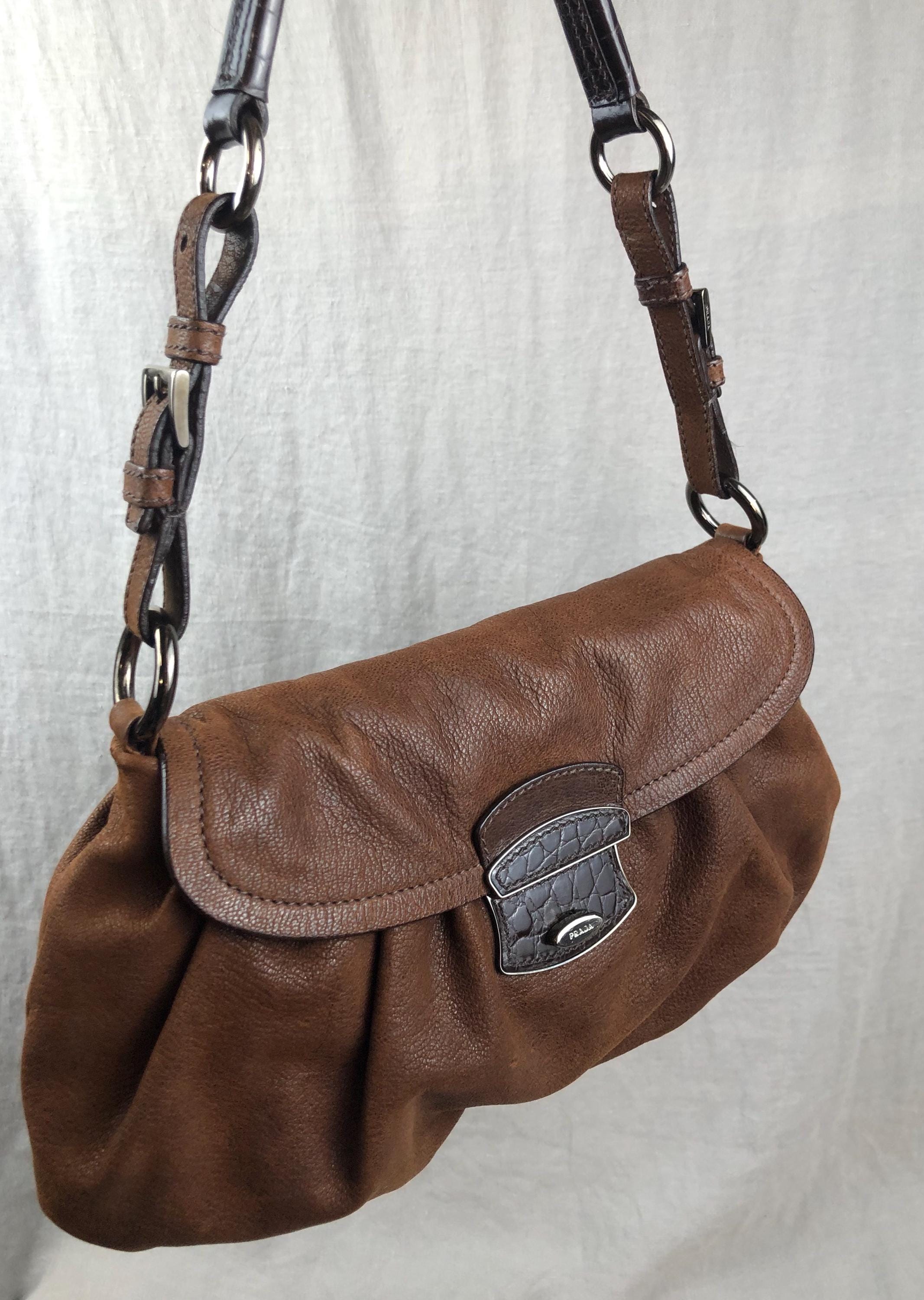 バッグ 90s old prada hand bag brown archive 90s brown jacquard Prada bag Made in Italy | retroiscooler