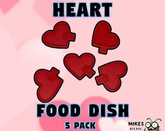 Heart Isopod Food/Water Bowl | Gecko Calcium Dish | 5 PACK