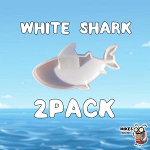 White shark Isopod Food/Water Bowl | Gecko Calcium Dish | 2 PACK