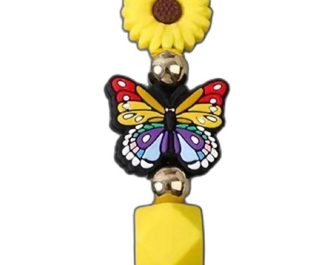 Butterfly Beaded Keychain