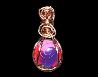 Natural Raw Wire Wrapped Crystals & Hand Painted Glass Stones