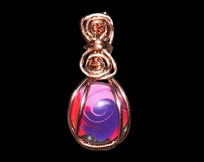 Natural Raw Wire Wrapped Crystals & Hand Painted Glass Stones