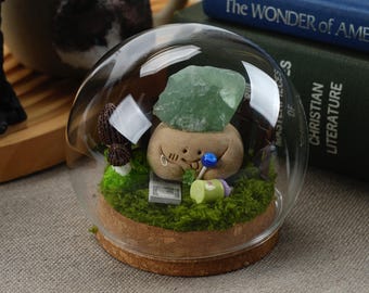 CozyCryst Lucky Pet: Crystal Clay Miniature in Glass Dome