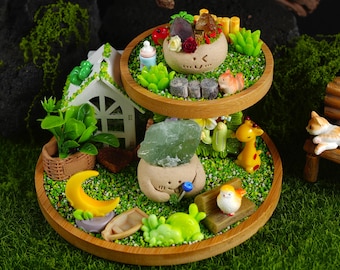 Double-Layer Crystal Pet Music Box: Lighted Miniature House Decor