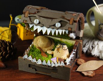 Monster Box Desktop Terrarium: Quirky Stone Pet, Stress Relief Gift